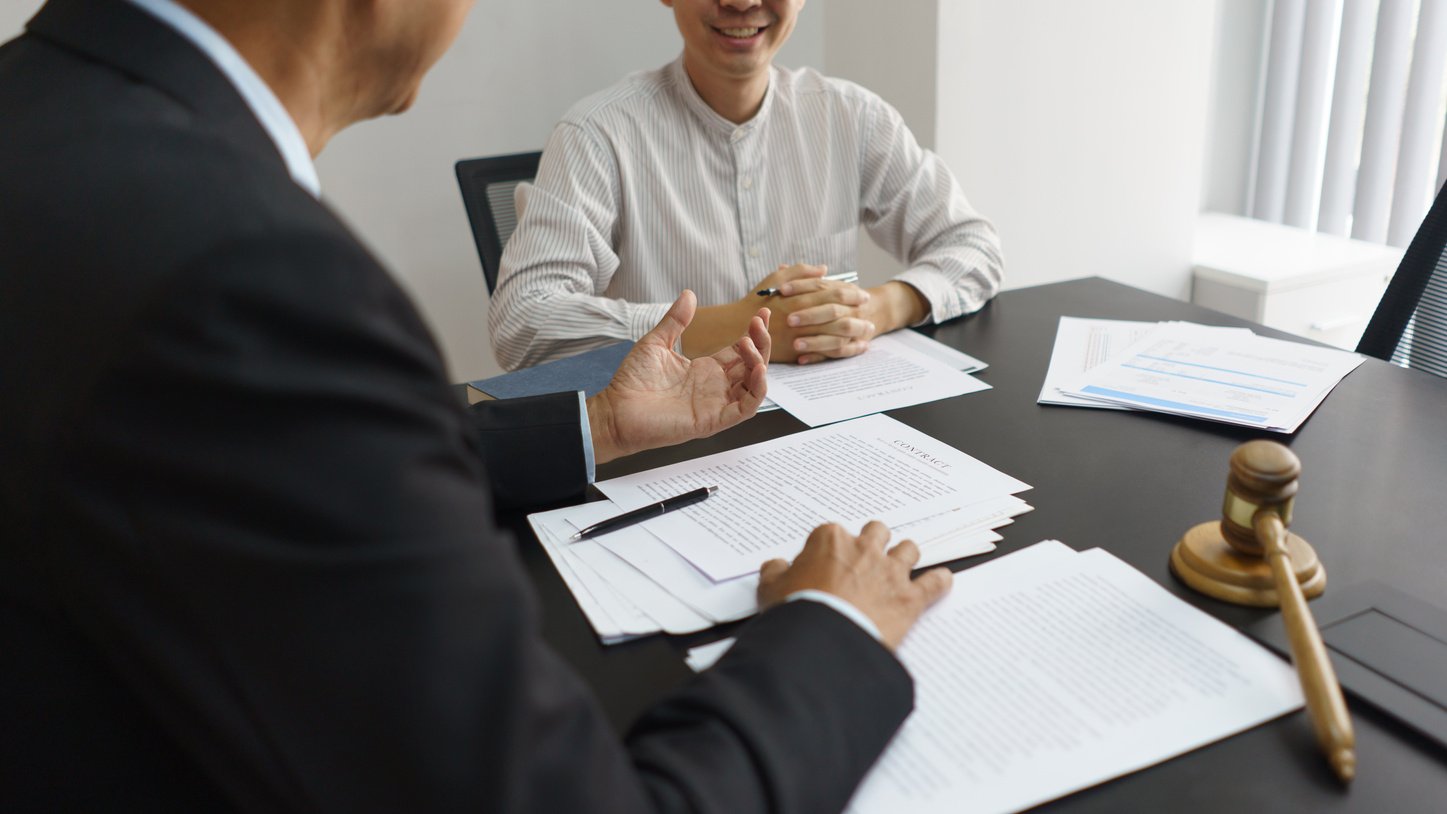 Lawyer and legal concept, Senior lawyer give legal advice regard